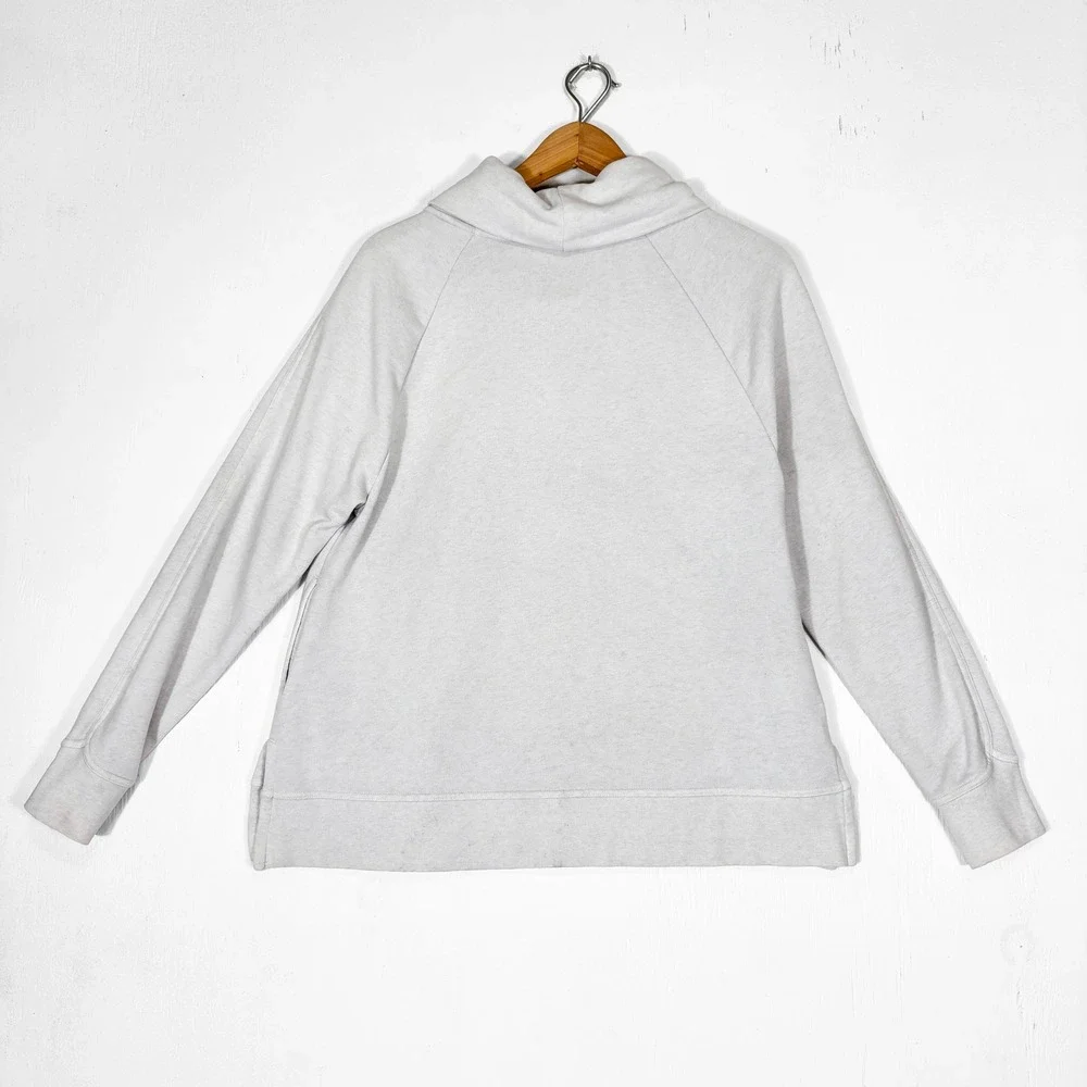 Nike Women Funnel Neck Pullover Sweatshirt Size M Vertical Logo Cozy
